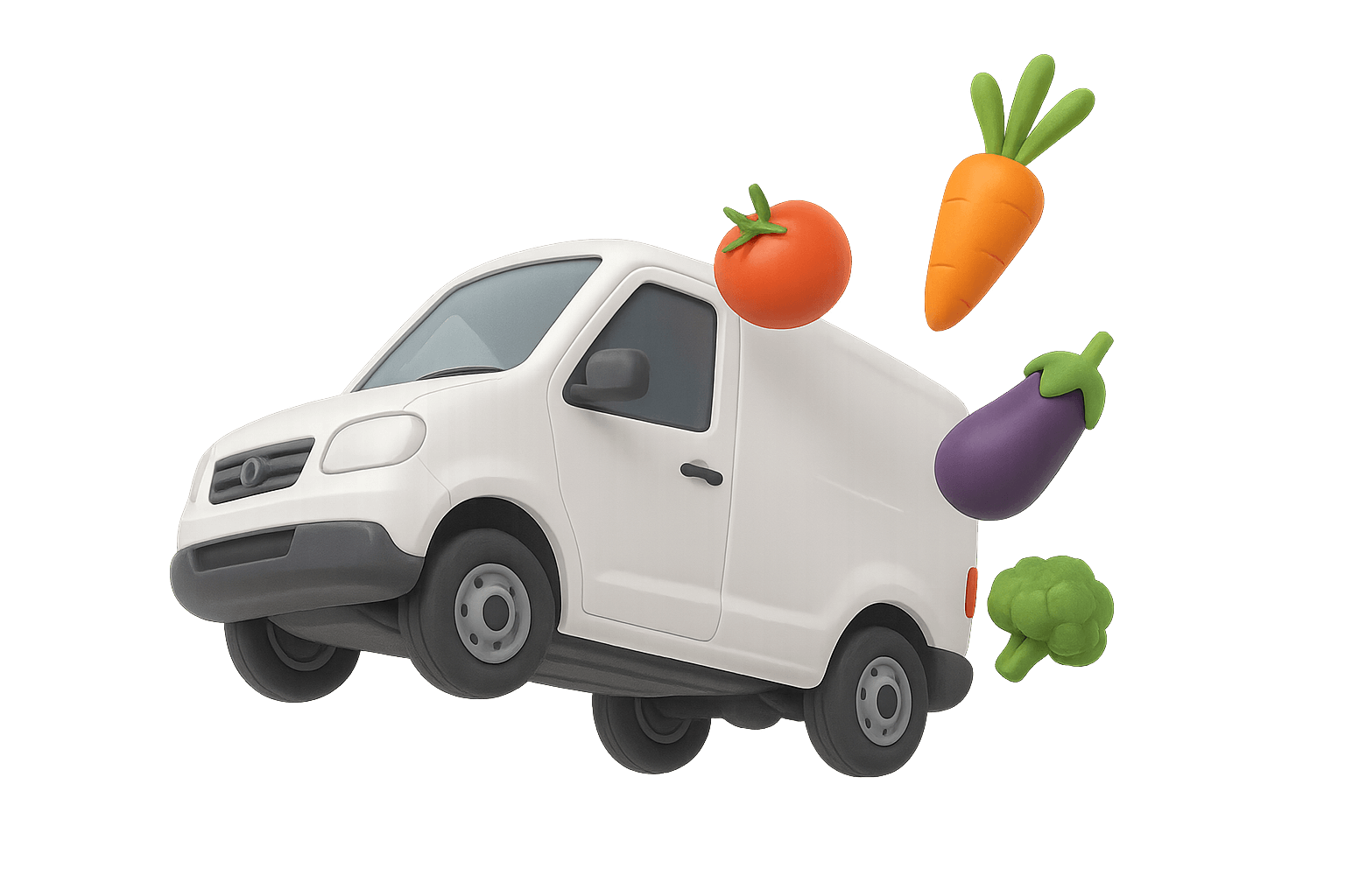 Szállítóautó zöldségekkel